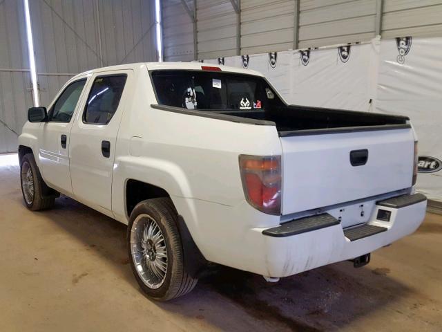 2HJYK16298H517411 - 2008 HONDA RIDGELINE WHITE photo 3