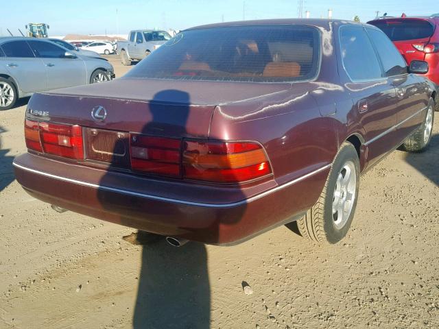 JT8UF11E8L0012061 - 1990 LEXUS LS 400 MAROON photo 4