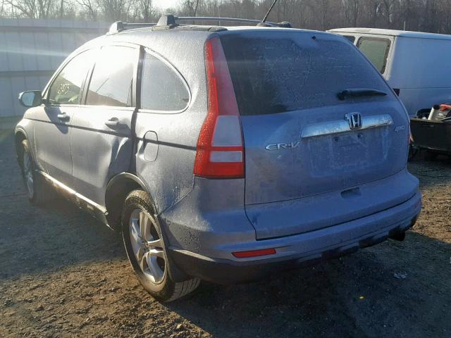 JHLRE4H79BC007163 - 2011 HONDA CR-V EXL BLUE photo 3