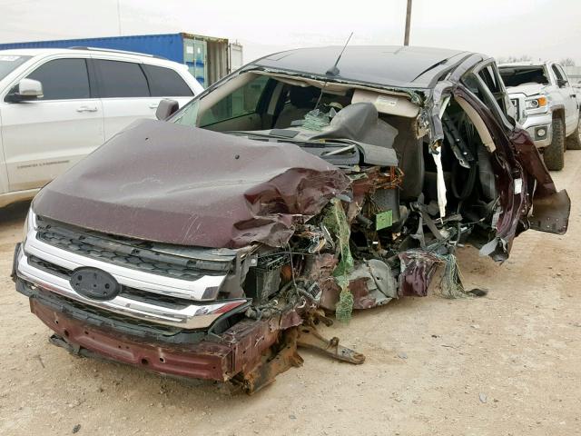 2FMDK3KC0BBA05586 - 2011 FORD EDGE LIMIT MAROON photo 2