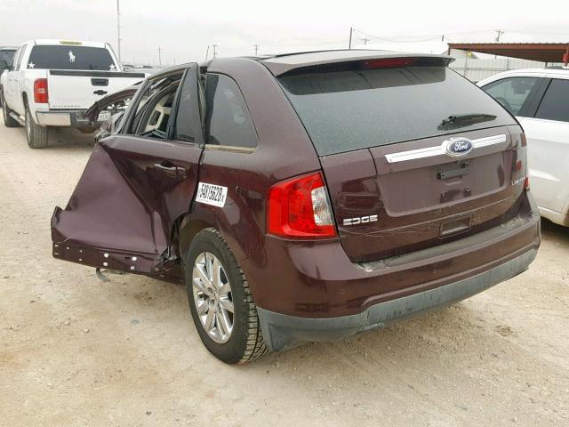 2FMDK3KC0BBA05586 - 2011 FORD EDGE LIMIT MAROON photo 3