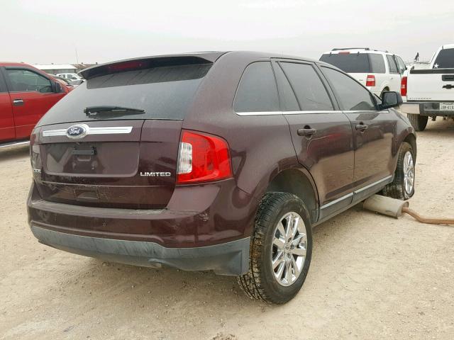 2FMDK3KC0BBA05586 - 2011 FORD EDGE LIMIT MAROON photo 4