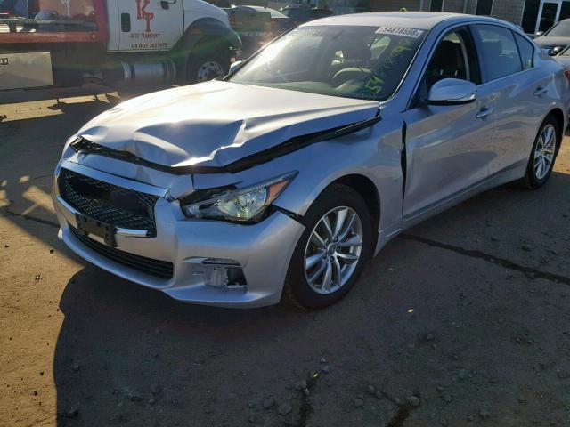 JN1BV7AR6EM696401 - 2014 INFINITI Q50 BASE SILVER photo 2