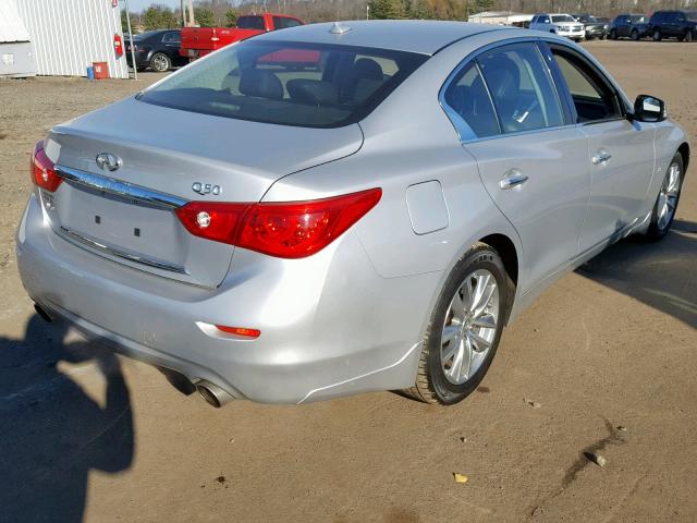 JN1BV7AR6EM696401 - 2014 INFINITI Q50 BASE SILVER photo 4