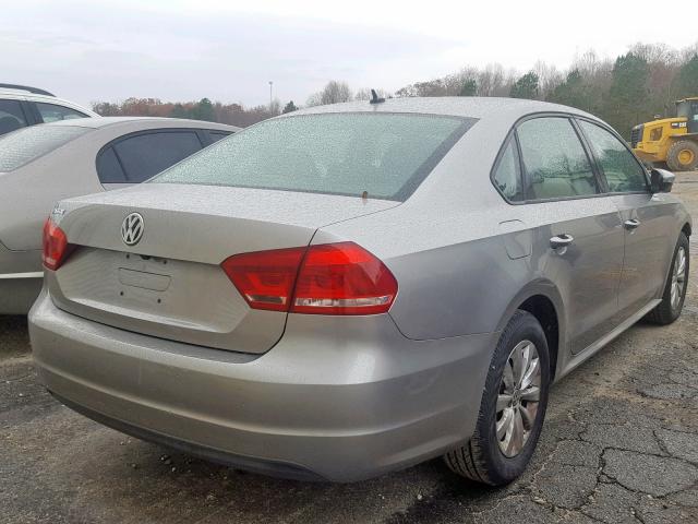 1VWAP7A30CC046249 - 2012 VOLKSWAGEN PASSAT S SILVER photo 4