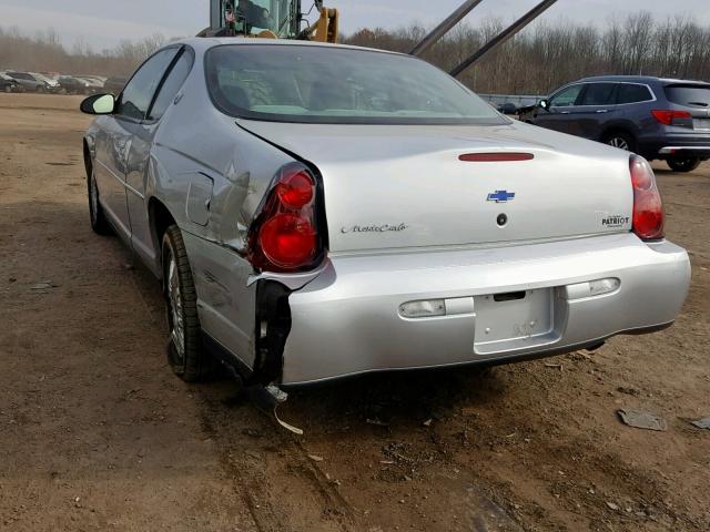 2G1WW12E6Y9172633 - 2000 CHEVROLET MONTE CARL ვერცხლისფერი ფოტო 3