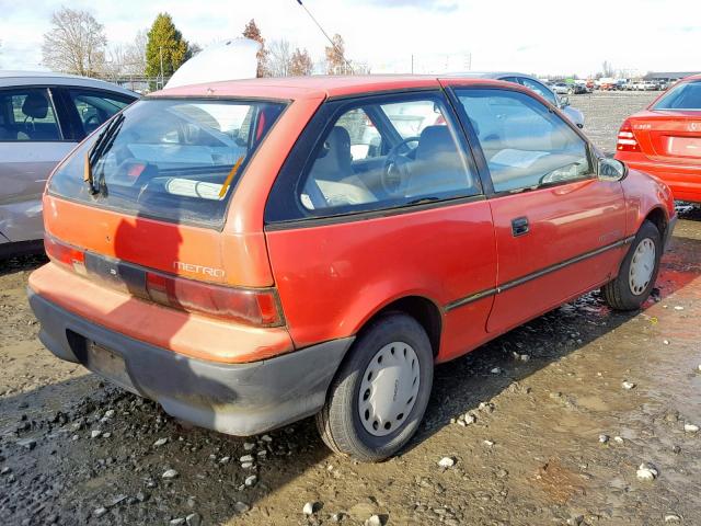 2C1MR2467N6725785 - 1992 GEO METRO BASE RED photo 4