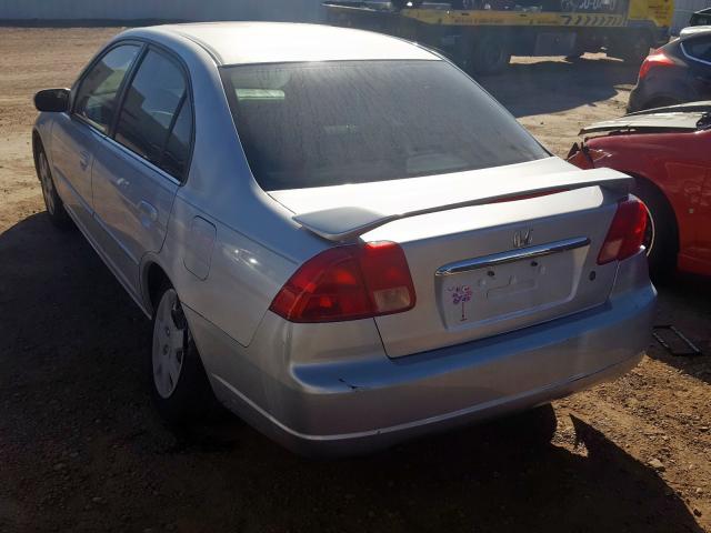 1HGES26792L017673 - 2002 HONDA CIVIC EX SILVER photo 3