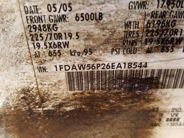 1FDAW56P26EA18544 - 2006 FORD F550 SUPER WHITE photo 10