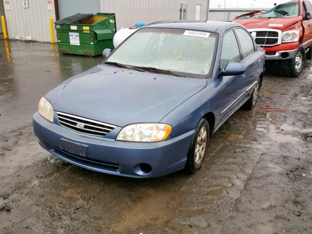 KNAFB121445318564 - 2004 KIA SPECTRA BA BLUE photo 2