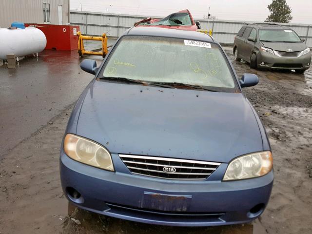 KNAFB121445318564 - 2004 KIA SPECTRA BA BLUE photo 9