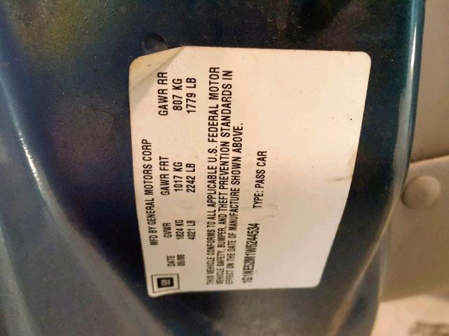 1G1NE52M1W6244534 - 1998 CHEVROLET MALIBU LS 绿色 照片 10