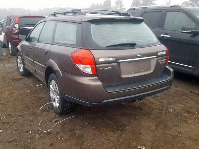 4S4BP60C796321184 - 2009 SUBARU OUTBACK BROWN photo 3