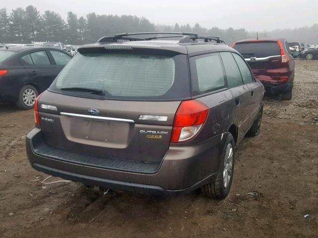 4S4BP60C796321184 - 2009 SUBARU OUTBACK BROWN photo 4