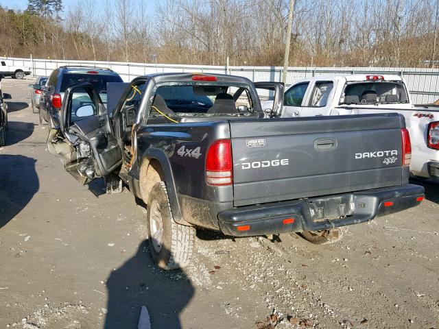 1D7GG16K54S701920 - 2004 DODGE DAKOTA SXT GRAY photo 3