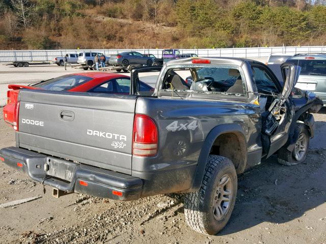 1D7GG16K54S701920 - 2004 DODGE DAKOTA SXT GRAY photo 4