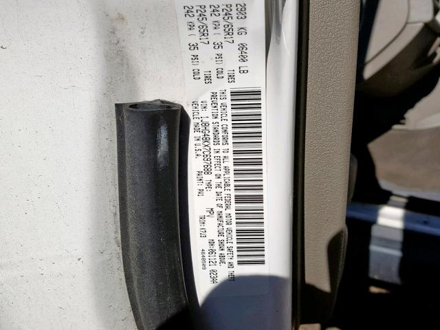 1J8HG48KX7C697688 - 2007 JEEP COMMANDER WHITE photo 10