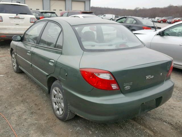 KNADC123126093856 - 2002 KIA RIO GREEN photo 3