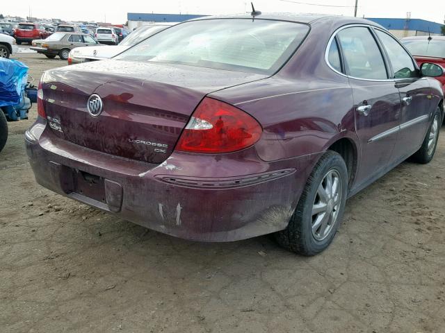 2G4WC582X71123383 - 2007 BUICK LACROSSE C BURGUNDY photo 4