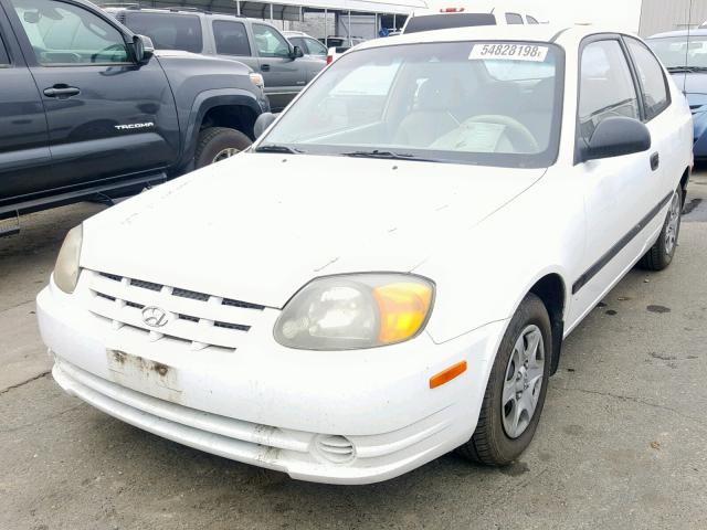 KMHCF35C33U247702 - 2003 HYUNDAI ACCENT L WHITE photo 2