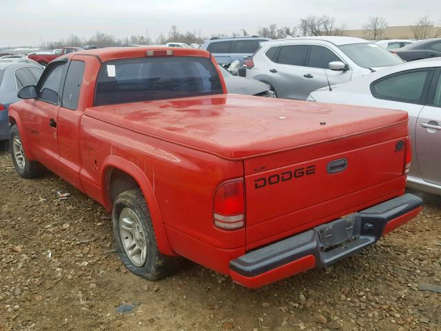 1B7GL22X91S175249 - 2001 DODGE DAKOTA RED photo 9