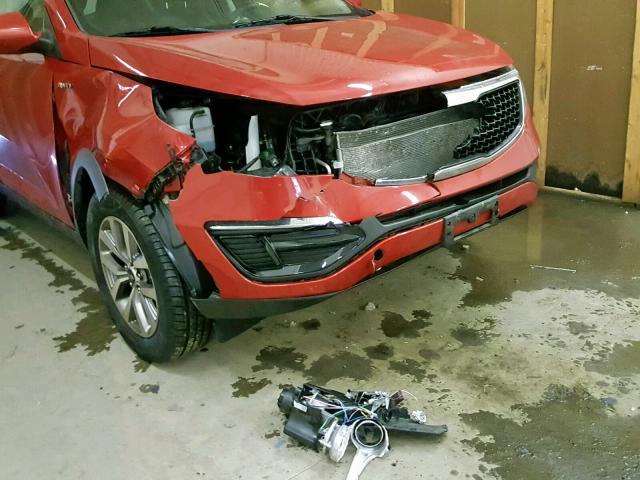 KNDPBCAC4F7769524 - 2015 KIA SPORTAGE L RED photo 9