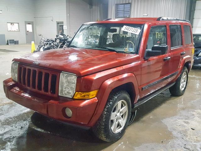 1J8HG48K06C195626 - 2006 JEEP COMMANDER RED photo 2