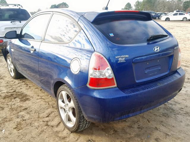 KMHCN36C29U126167 - 2009 HYUNDAI ACCENT SE BLUE photo 3