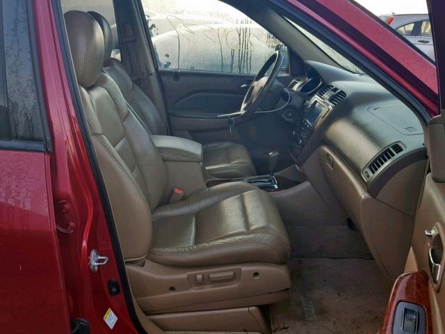 2HNYD18675H536236 - 2005 ACURA MDX TOURIN RED photo 5