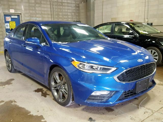 3FA6P0VP2HR100372 - 2017 FORD FUSION SPO BLUE photo 1