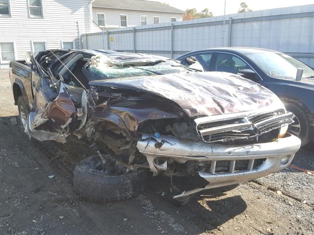 1D7HG48N84S706915 - 2004 DODGE DAKOTA QUA MAROON photo 1