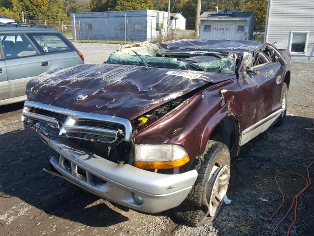 1D7HG48N84S706915 - 2004 DODGE DAKOTA QUA MAROON photo 2