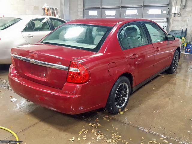 1G1ZS58FX7F188176 - 2007 CHEVROLET MALIBU LS MAROON photo 4