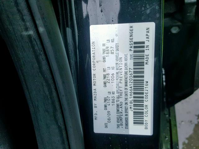 JM1BL1H66A1203677 - 2010 MAZDA 3 S BLACK photo 10