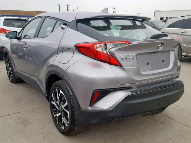 NMTKHMBX8JR052976 - 2018 TOYOTA C-HR XLE SILVER photo 3