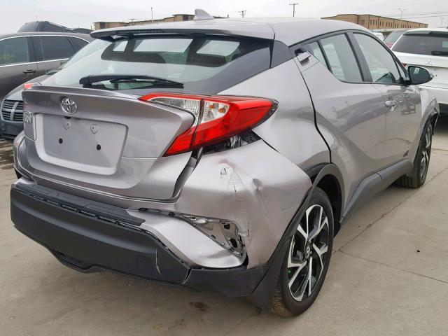 NMTKHMBX8JR052976 - 2018 TOYOTA C-HR XLE SILVER photo 4