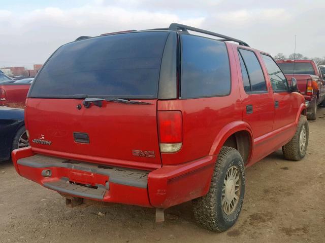 1GKDT13W2W2562885 - 1998 GMC JIMMY SLS RED photo 4