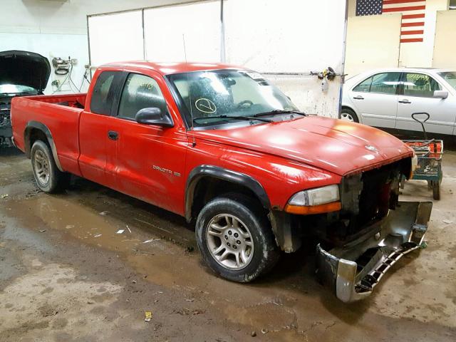 1B7GL22X61S346264 - 2001 DODGE DAKOTA RED photo 1