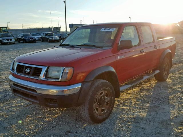 1N6ED27T5YC322520 - 2000 NISSAN FRONTIER C RED photo 2