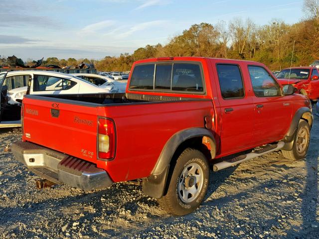 1N6ED27T5YC322520 - 2000 NISSAN FRONTIER C RED photo 4