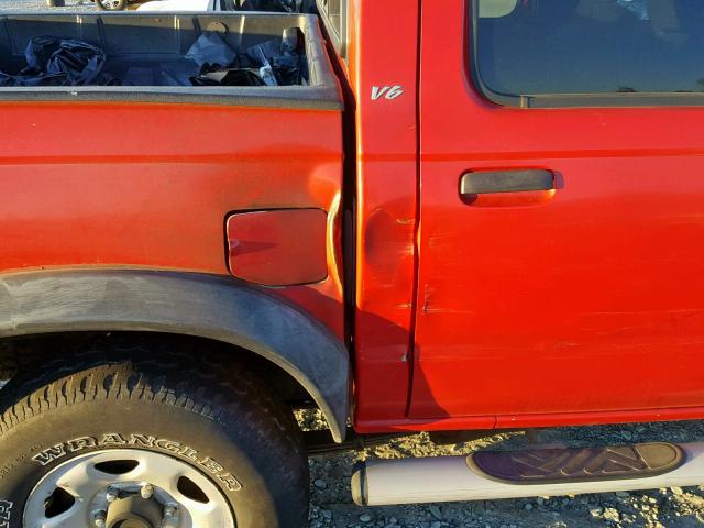 1N6ED27T5YC322520 - 2000 NISSAN FRONTIER C RED photo 9