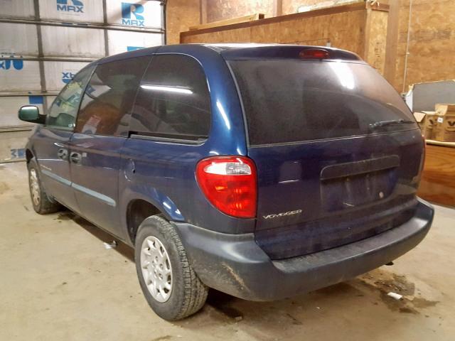 1C4GJ253X1B155333 - 2001 CHRYSLER VOYAGER BLUE photo 3