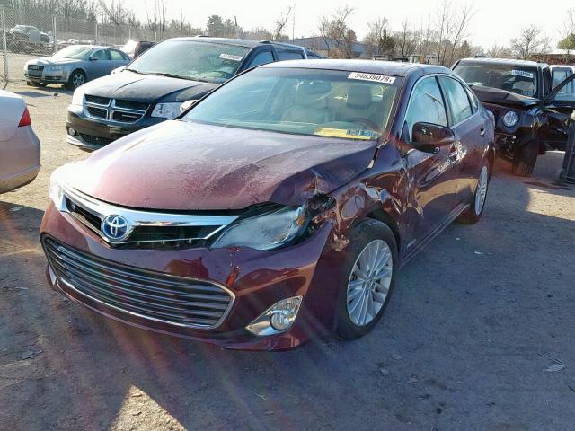 4T1BD1EB1DU015355 - 2013 TOYOTA AVALON HYB MAROON photo 2