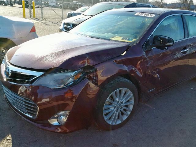 4T1BD1EB1DU015355 - 2013 TOYOTA AVALON HYB MAROON photo 9