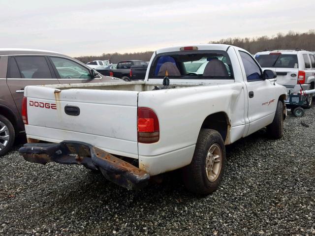 1B7FL26X5WS595717 - 1998 DODGE DAKOTA WHITE photo 4