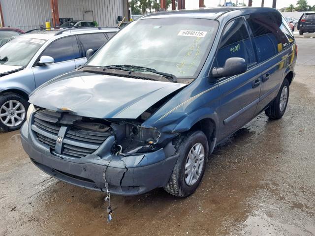 1D4GP25B25B286433 - 2005 DODGE CARAVAN SE GREEN photo 2