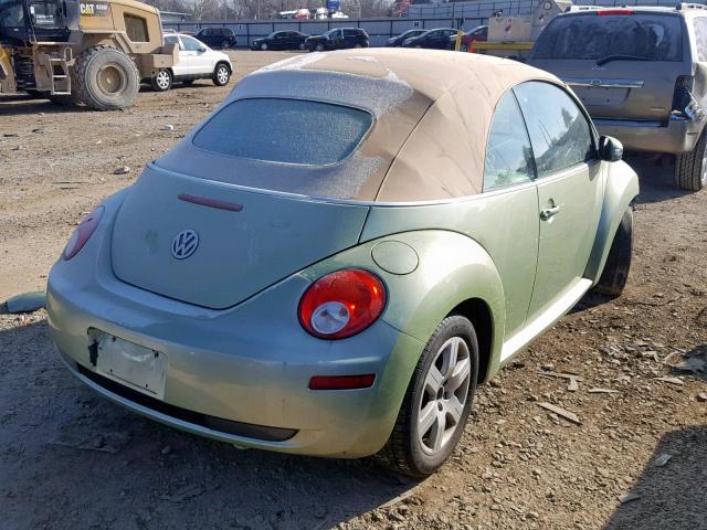 3VWRF31Y77M410844 - 2007 VOLKSWAGEN NEW BEETLE GREEN photo 4