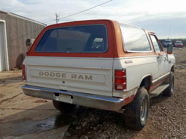 1B4GW12T9FS511758 - 1985 DODGE RAMCHARGER TWO TONE photo 4