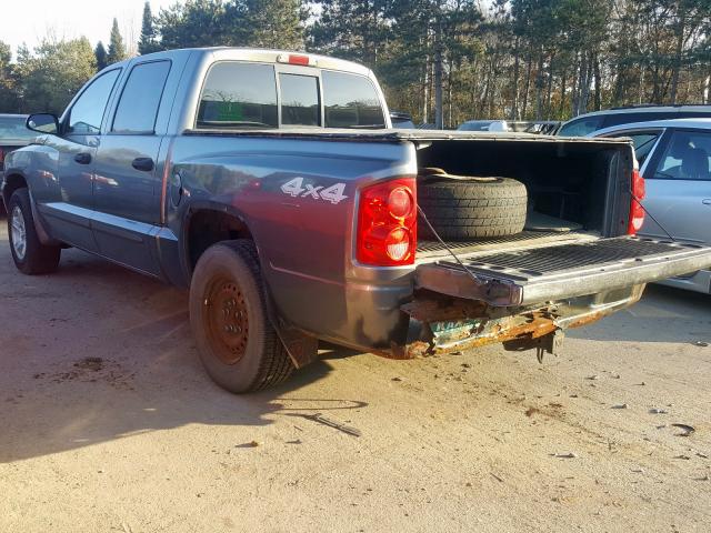 1D7HW48N85S110434 - 2005 DODGE DAKOTA QUA GRAY photo 3