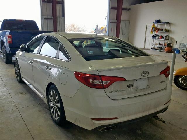 5NPE34AF6FH119240 - 2015 HYUNDAI SONATA SPO WHITE photo 3